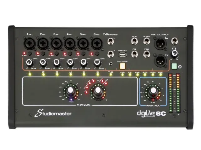 Studiomaster Digilive 8C Digital Mixer - 8 Input Compact Digital Mixer